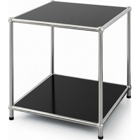 Metallregal Concept Epure MK-012 Offenes Beistell- & Aufbewahrungsregal mit 2 Ablagen Schwarz