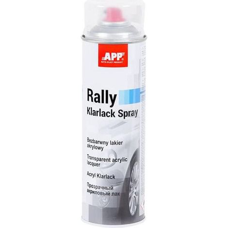 Bombe de vernis - Brillant - Transparent - Acrylique - Toutes surfaces - APP Rally - 500ml