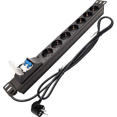 Filtre réseau PDU monté en rack T1, prise 7 prises, disjoncteur, interrupteur pneumatique, cordon d'extension 19 pouces 16A/32A de 2 mètres, 3500W 16A. (1/4)