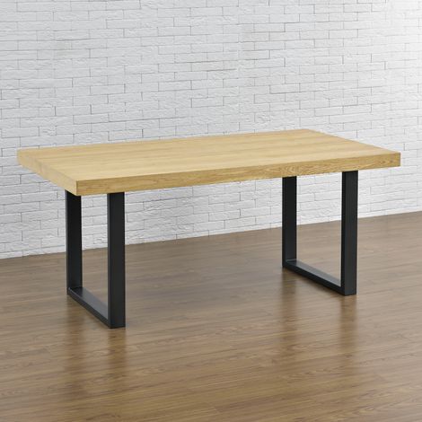 Set de 2 x patas de mesa de comedor Makers - Acero - 70 x 72 cm - Negro [en.casa] (1/5)