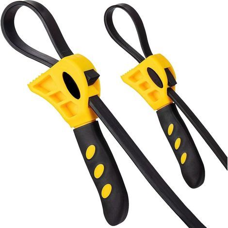 Gummiriemen-Schlüsselset, 2-teilig, verstellbar, Ölfilterschlüssel, verstärkter Gürtel-Glasöffner für Rohrzangen für Personen mit eingeschränkter Handfunktion (1/4)