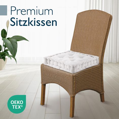 Lot de 2 coussins de sol Coussin d'assise Mila, 50x50cm, naturel