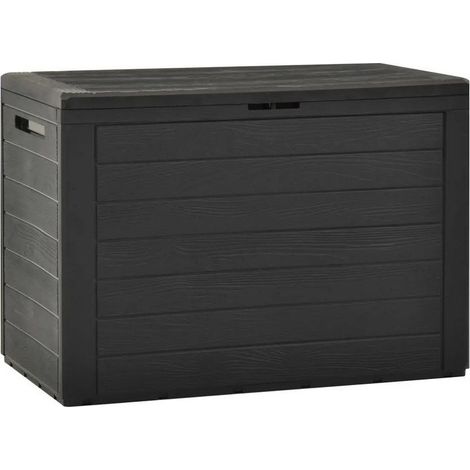 Coffre de rangement jardin polypropylène anthracite Stag 78cm (1/3)