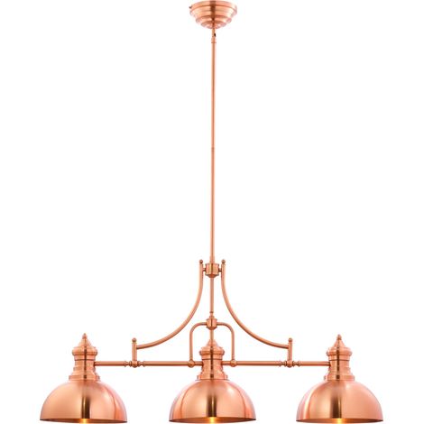 Lampada a sospensione industrial rame 3xE27 Platino Jupiter (1/2)