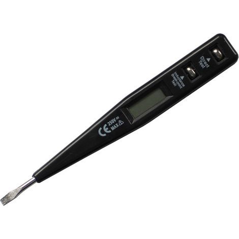 Testeur de Tension et Tournevis sans Contact 2 en 1 - avec Test de Phase - Testeur de Tension AC/DC/testeur de Phase - Affichage et signalisation Optique - sans Batterie - Noir (1/5)