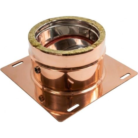 MAKA Piastra di Base Canna Fumaria Doppia Parete Aria Inox Rame Ø 200 mm (esterno 250) (1/5)