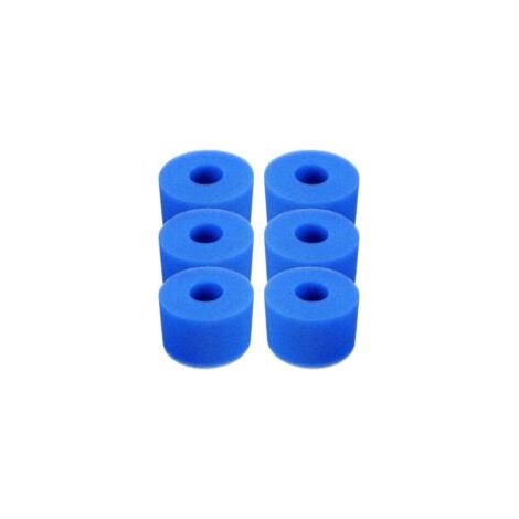 Confezione da 6 cartucce filtranti in schiuma riutilizzabili e lavabili per piscine Jacuzzi, modello S1 (blu)