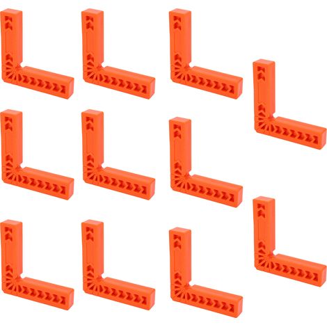 Équerre de positionnement 90° pour menuiserie, lot de 10 gabarits d'angle droit avec règle de précision, outil de serrage auxiliaire pour perçage et assemblage, robuste et réutilisable. (1/5)