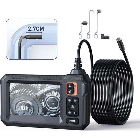 4.3' endoscope inspection camera - IP67 waterproof - 5m semi-rigid cable with 8 LED lights - 1080p HD resolution (1/5)