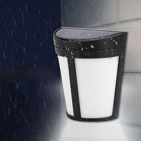 Solar-powered outdoor wall light, 6 LEDs, lamp (1/5)