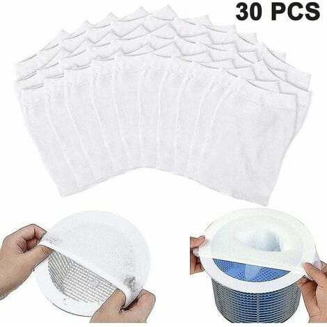 Piscine Filtre Skimmer,30Pcs Chaussettes de Skimmer de Piscine,Pool Skimmer Socks,pour Attraper Les Feuilles d'arbre Piscine Protégez La Piscine Propre (20) (1/5)