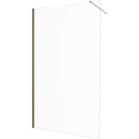 KINEDO - Paroi Douche Solo Design - Verre de 6 mm + Profilé Aluminium - Traitée Anti-Calcaire - Fabriquée en France - L.120 cm x H.200 cm - verre transparent + Profilé Or brossé (1/5)