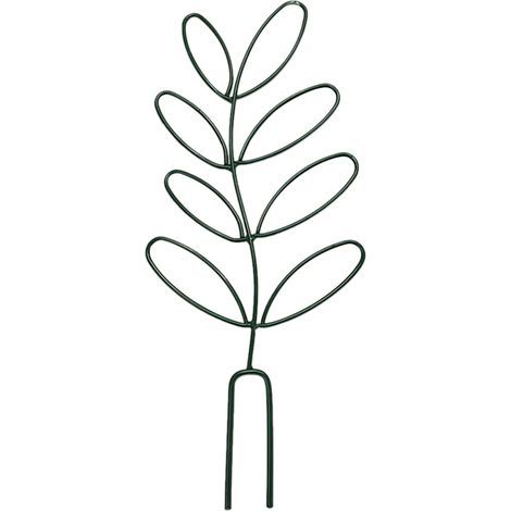 Treillis Décoratif en Fer Forgé Forme Feuille pour Plantes Grimpantes en Pot Intérieur Extérieur Support pour Rosiers et Vignes (1/5)