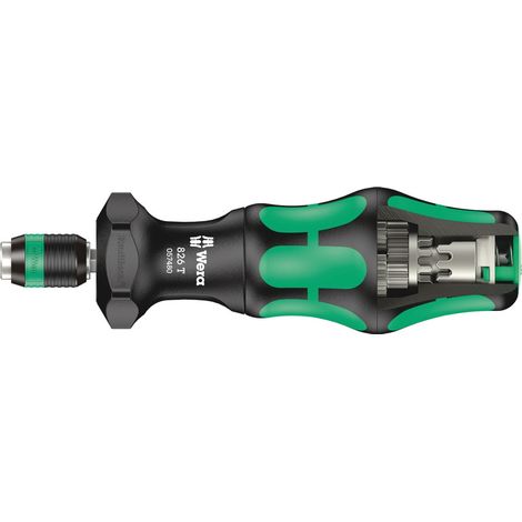 WERA Schraubendreher-Griff Kraftf. Turbo passend für 1/4" 6-kant-Bits, 146 mm