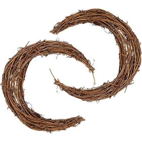 Mondkranz aus Rattan (2er-Set), leicht und handgefertigt, ideal als Weihnachtsdekoration und Hochzeitsschmuck. Aus Naturmaterialien. (1/5)