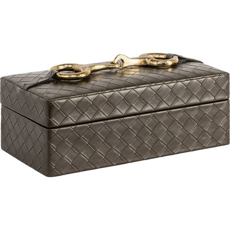 Boîte de rangement chic motif matelassé - olive (1/5)