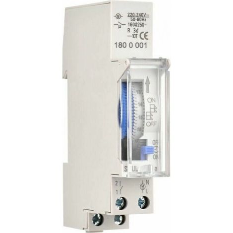 Timer meccanico da 24 ore, timer da 15 minuti, montaggio su guida DIN, batteria integrata, SUL180a, AC220-240V
