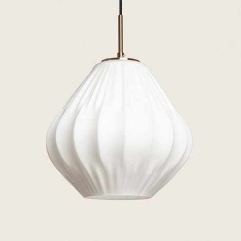 Suspension Métal et Verre Belisa Blanc (1/5)