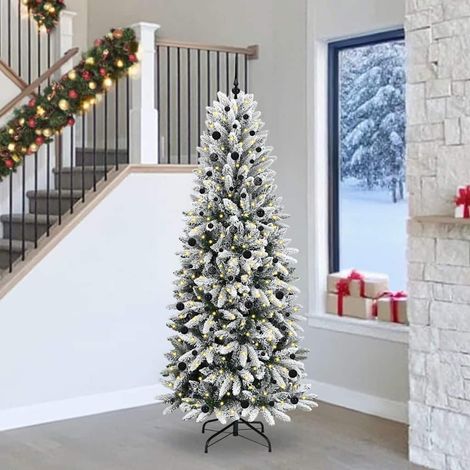 Künstlicher Weihnachtsbaum mit 300 LEDs mit Ständer Weiß 240 cm (1/5)