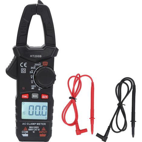 Pince ampèremétrique numérique HT200B pour mesure de courant, tension et résistance, outil de test pour maintenance électrique (1/5)