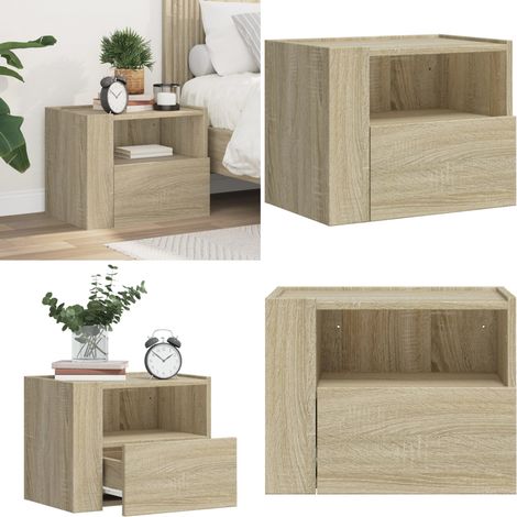 Wand-Nachttisch Sonoma-Eiche 45x30x35 cm - Wandregal - Nachtschrank - Möbelstück - Wohnraumgestaltung - Eichefarbenes Möbel - Home & Living (1/5)