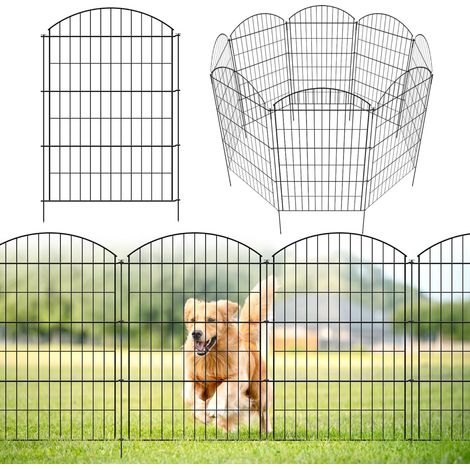 Lot de 5 Clôtures de Jardin Décoratives en Métal - Pas de Creuser - Clôture pour Animaux de Compagnie - Clôture Métallique Inoxydable pour Chien (101cm H X 71cm L (5 Panélés)) (1/5)