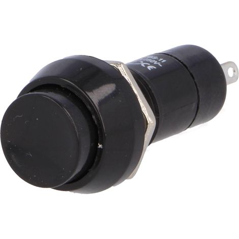 Bouton-poussoir rond à circuit ouvert 12mm noir – SPST-NO – Pressostat – Ouvert au repos – Plage de température -25 à 70 °C – Ninigi
