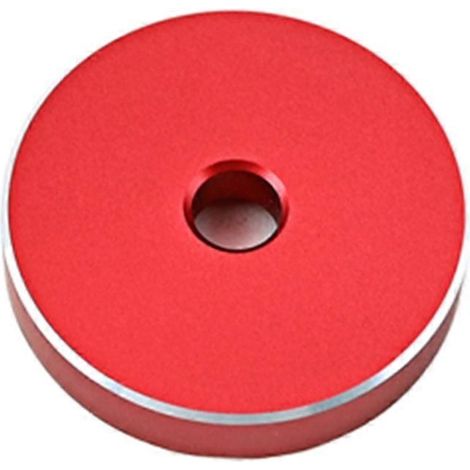 Adaptateur central pour platine vinyle 7 pouces en aluminium rouge et noir (1/5)