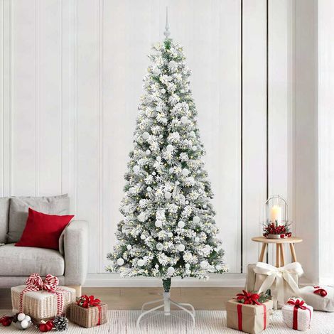 Künstlicher klappbarer Weihnachtsbaum Grün und Weiß 240 cm (1/5)