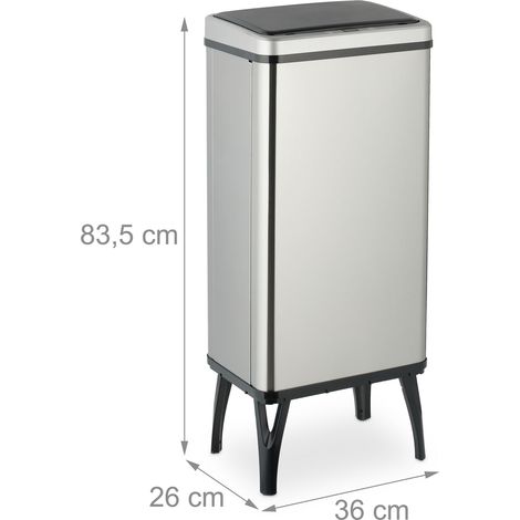 Cestino automatico con sensore 71,5 x 36 x 26 cm smaltimento igienico design moderno in acciaio inox argento 130016676