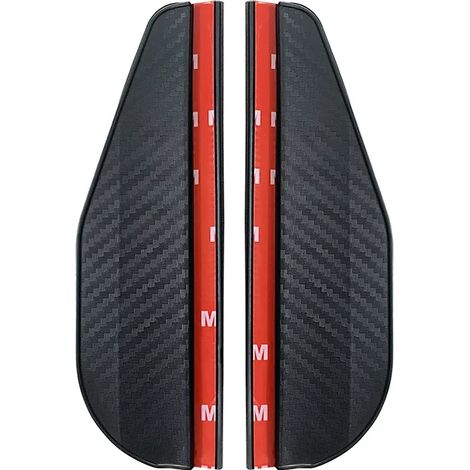 (2 pièces en fibre de carbone) 2 pare-soleil de rétroviseur de voiture en fibre de carbone, protection contre la pluie, vision claire, accessoires pour rétroviseurs de voiture (1/4)