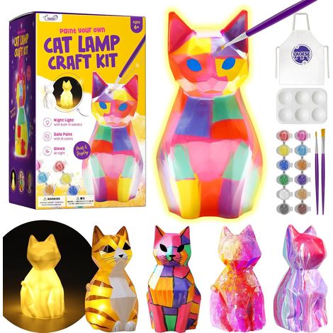 Peignez votre propre kit de lampe de chat, kit de fournitures d'art, kits de peinture pour les enfants de 6 à 12 ans, bricolage pour les enfants de 8 à 12 ans (1/5)
