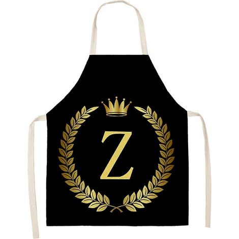 Tablier de cuisine en lin - Tablier sans manches en coton et lin imprimé de lettres