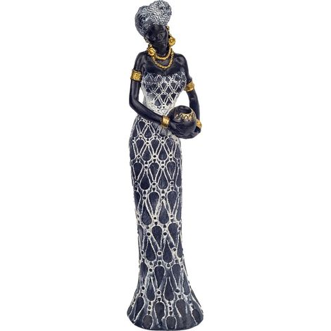Signes Grimalt Figure de figure africaine Figure Africain Africain et éléphants bruns 7x8x33cm 27982 (1/4)