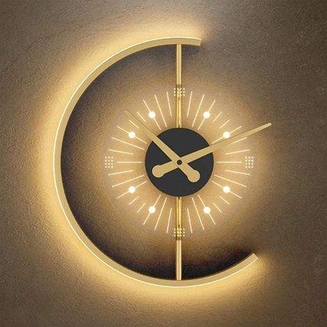 Horloge murale LED légère, horloge numérique à 3 niveaux de luminosité, grands chiffres - Réveil pour chambre, bureau, horloge murale (Couleur : Tricolore à intensité variable) (1/5)