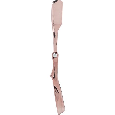 Professioneller, klappbarer Barbierrasierer mit roségoldener Klinge für eine präzise Rasur für Männer (1/5)