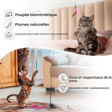Cat Toy, Indoor Cat Toys, Feather Cat Toy, Cat Toy Kit with Suction Cup (1/4)