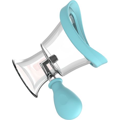 Coupe de lavage oculaire en silicone, outil de rinçage ergonomique manuel à pression d'air, bleu (1/5)