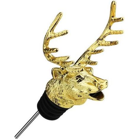 Bouchons de bouteille tête de cerf, verseurs à vin, bouchons pour bouteilles de vin (dorés) (1/5)
