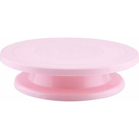 royaluxe - 11 pouces support de plateau tournant à gâteau outils de décoration de gâteau plateau de roulement antidérapant présentoir rotatif(rose)