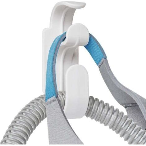 Lot de 2 Support de tuyau de machine, support de tuyau antidérapant pour crochet de masque de lit, organisateur de tuyau et crochet de bandeau combinés pour empêcher le tube de fuir et de s'entrelacer (1/4)