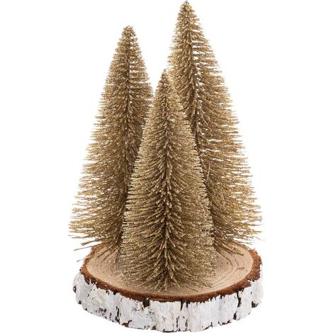 Abete da tavolo dorato su tronco h20cm - Feeric lights & christmas