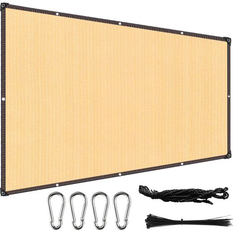 (Beige, 1x2M) Tissu d'ombrage, taux d'ombrage de 70%, avec bords ourlés et boutonnières, convient aux plantes de pergola. (1/5)