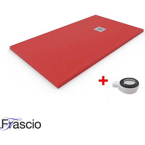 Piatto Doccia 90X120 cm Vulcano Line Slim Colore Rosso Ral 3020  In Resina Sintetica e Polvere Di Marmo Con Piletta In Omaggio - FRASCIO