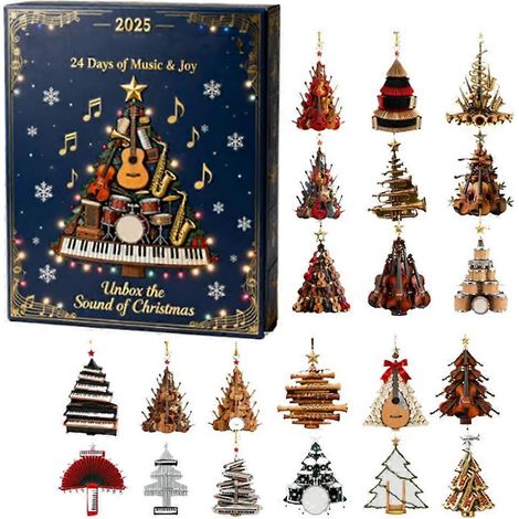 Pendentif calendrier de collection 24 jours sur le thème de la musique, en acrylique 2D, représentant un instrument de musique (1/5)