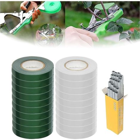 10 Rouleaux de Ruban végétal, et 10000pcs Agrafes de Ruban Végétal, pour Jardin Fruits Légumes Fleurs Tomates Vigne, Outil de Jardinage À Attacher Branche Machine à Nouer Les Plantes (1/5)