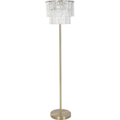 Lampara Pie Cristal Metal 38X38X160 Transparente (1/5)
