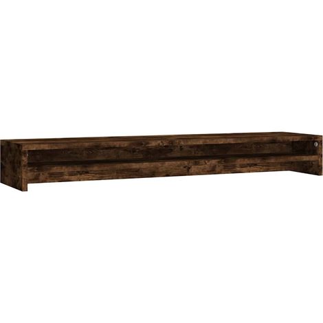 vidaXL Supporto per Monitor Rovere Fumo 100x24x13 cm Legno Multistrato