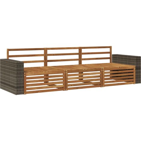 vidaXL Outdoor Sofa Set 3 pcs Natural Solid Acacia Wood (1/4)
