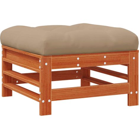 Garden Footrest Solid Pine Wood Wax Brown Pine vidaXL